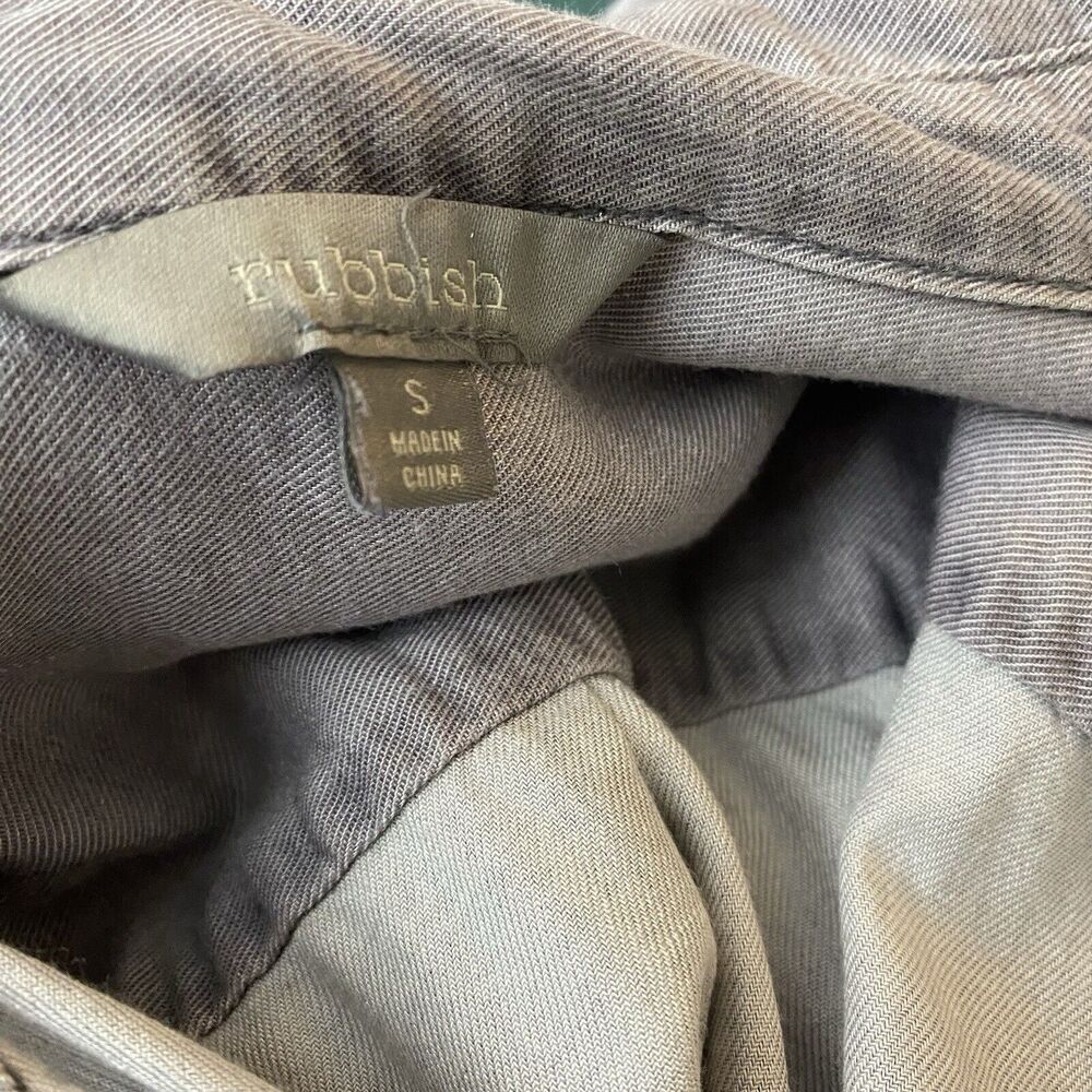 Rubbish Grey Gray Button Down Long Sleeve Shirt Size Small 100 % rayon - Picture 5 of 7